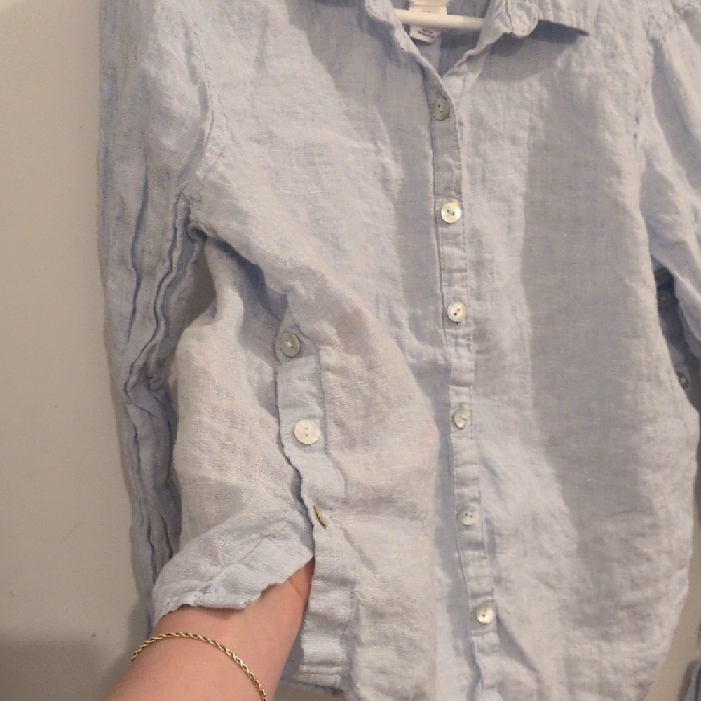 Calypso St. Barth Light Blue Button Down Shirt - Picture 4 of 9